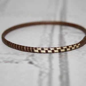 Vintage brown and tan woven bangle bracelet